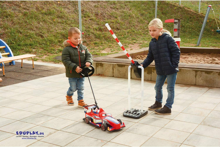 EDUPLAY 120567 Schranke, Kunststoff, 93 x 23 x 68 cm, rot/weiss/schwarz