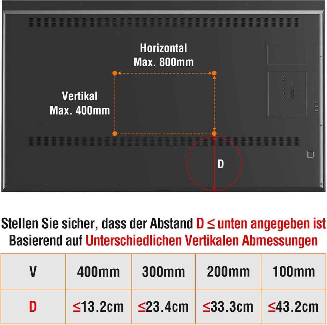 ELIVED Universal TV Ständer, TV Standfüsse für die meisten 27-55 Zoll LCD LED Fernseher bis zu 40KG,