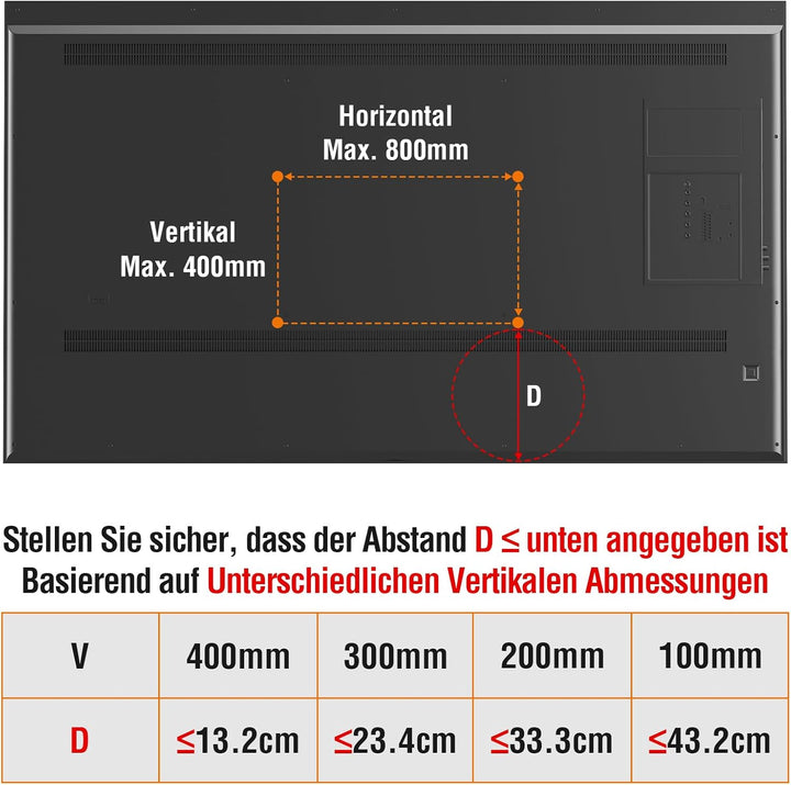 ELIVED Universal TV Ständer, TV Standfüsse für die meisten 27-55 Zoll LCD LED Fernseher bis zu 40KG,