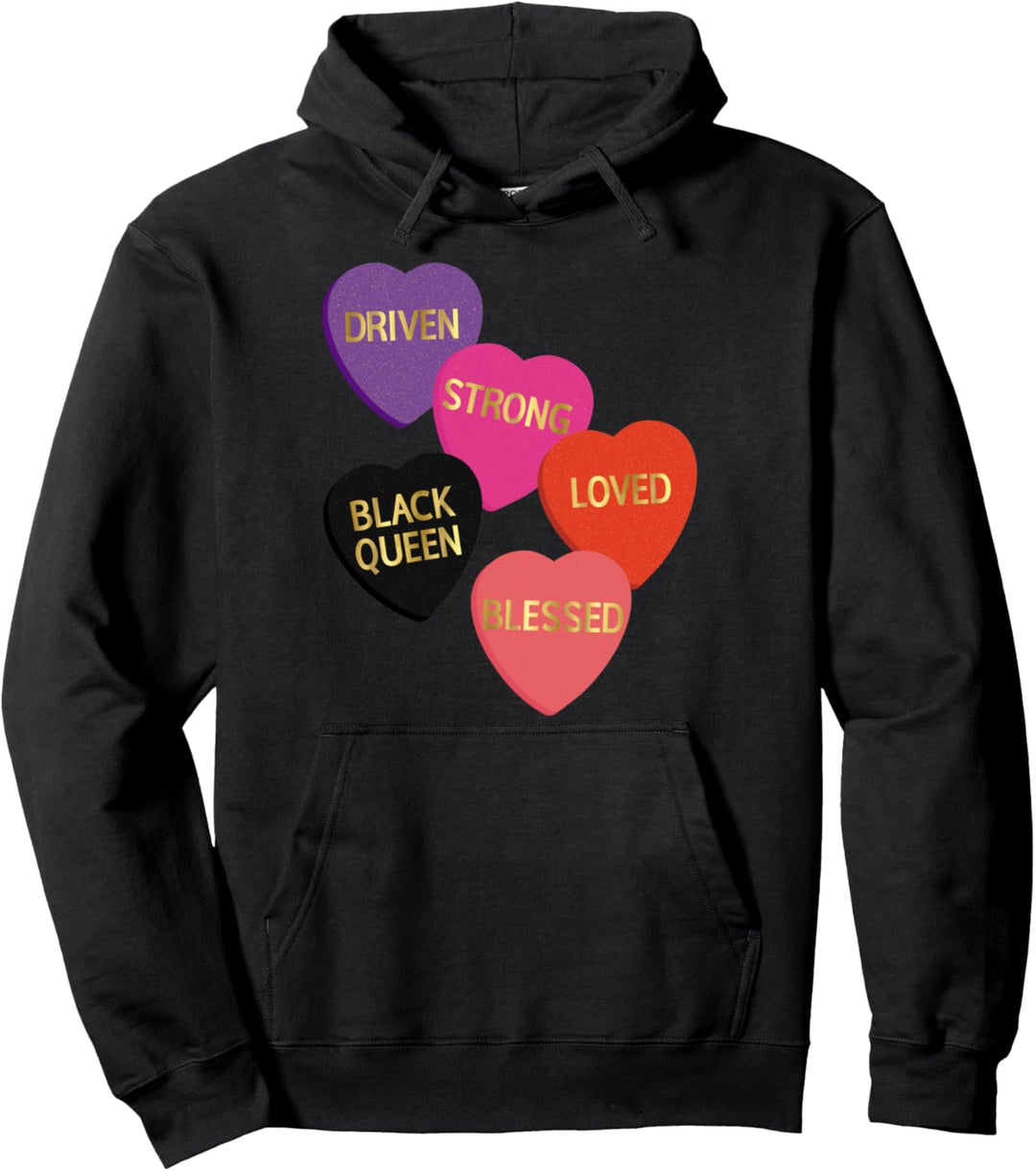 Schwarze Geschichte Valentinstag Süssigkeiten Liebe Starke Pullover Hoodie