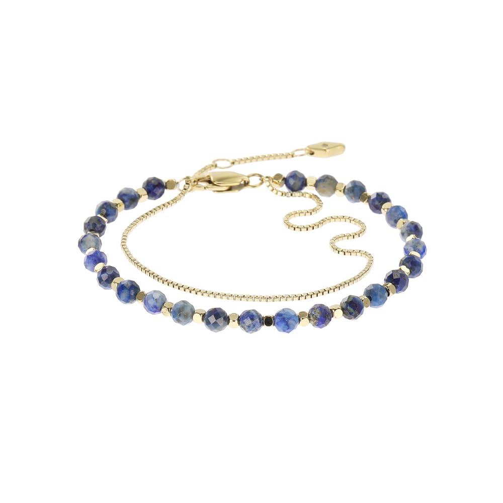 Fossil Damenarmband, All Stacked Up Perlenarmband, L: 200mm, B: 4mm Blau, Blau
