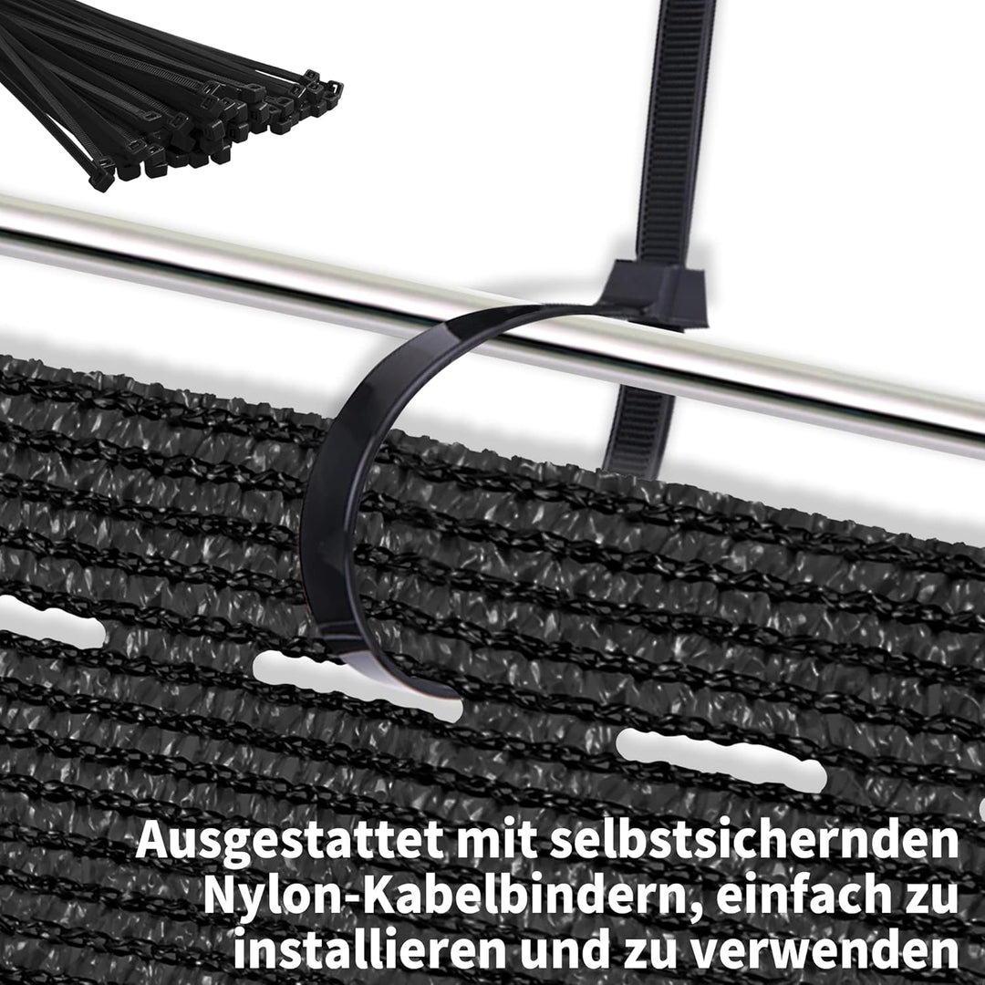 XMTECH Zaunblende Sichtschutznetz 1,2x10m Anthrazit Windschutz Gartenzaun | Robustes HDPE Material,