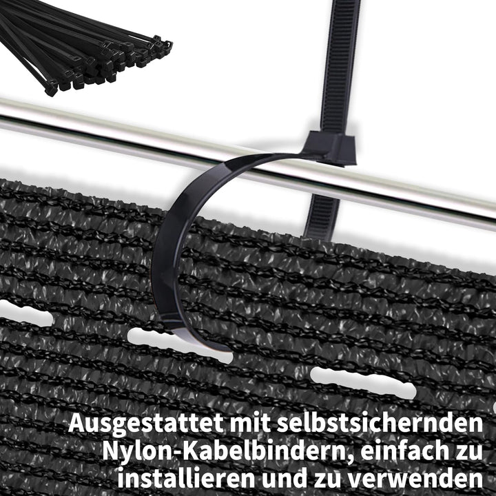 XMTECH Zaunblende Sichtschutznetz 1,2x10m Anthrazit Windschutz Gartenzaun | Robustes HDPE Material,