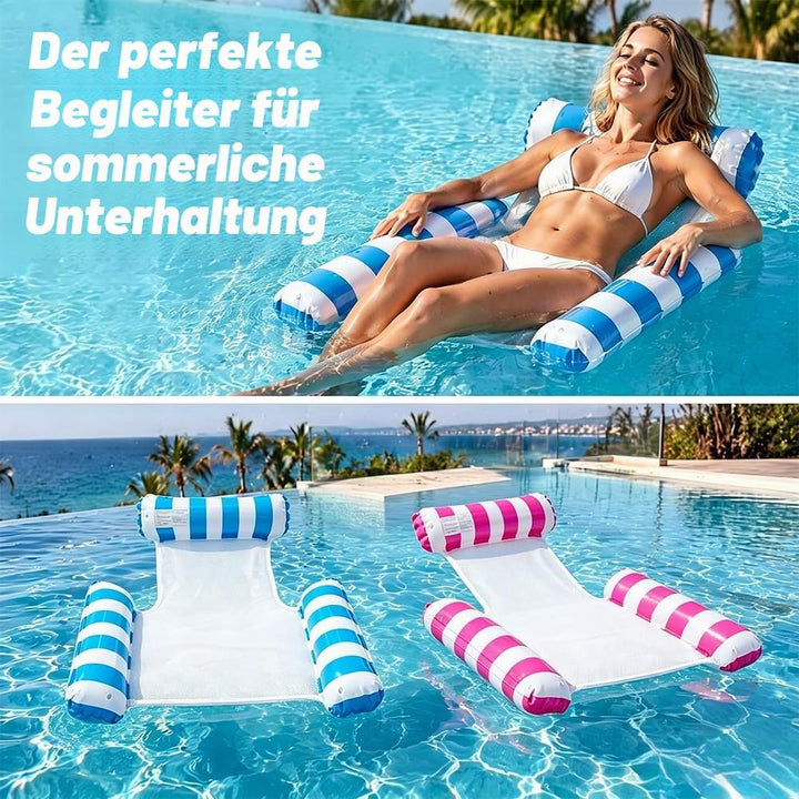 2 Stück Luftmatratze Wasser Hängematte, 4 in 1 Luftmatratze Netz Pool Hängematte Erwachsene, Pool Zu