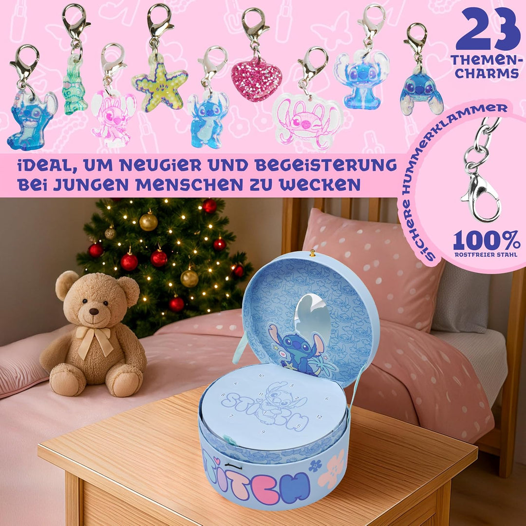 Get Trend Disney Stitch Schmuck Adventskalender 2025 Kinder Weihnachtskalender mit DIY Charm Armband