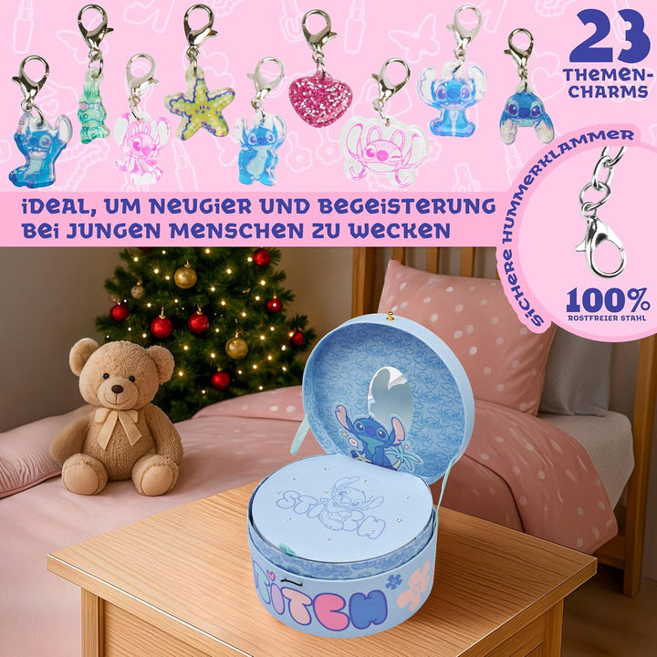 Get Trend Disney Stitch Schmuck Adventskalender 2025 Kinder Weihnachtskalender mit DIY Charm Armband