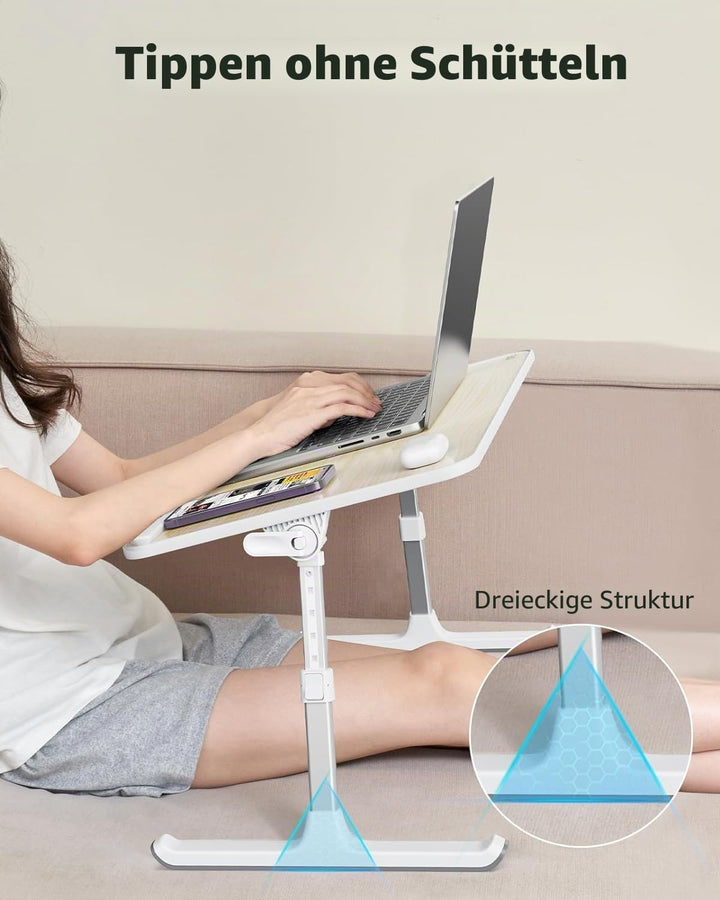 Tisch, laptoptisch, SAIJI Laptop Ständer,Frühstückstablett, 5 Höhen, 4 Winkel, Stabiler Klapptisch f