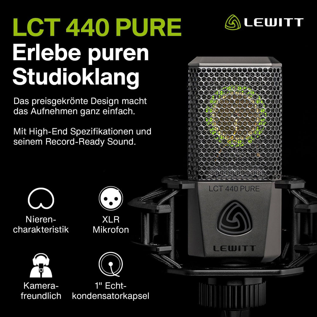 LCT 440 Pure - XLR-Kondensatormikrofon mit 1" Kapsel - Ideal für Gesang, Instrumente, Podcasting & S