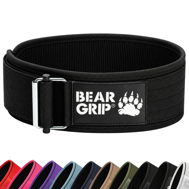 BEAR GRIP Selbstsichernder Gewichthebergürtel - Kreuzheben, Bodybuilding, Kniebeugen &amp; Powerlifting