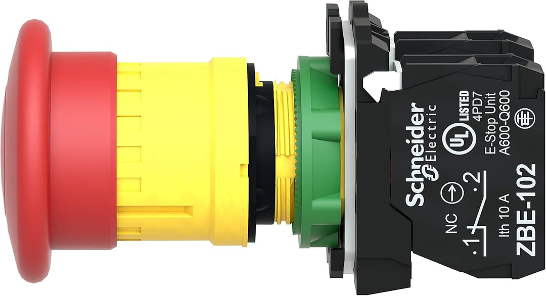Schneider Electric - Harmony, Pilzdrucktaster NOT-AUS, rastend, Drehentriegelung, 2Ö, XB5AS8444 Kuns