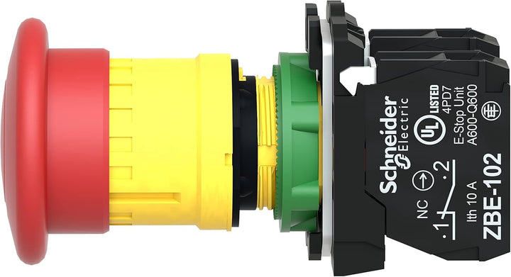 Schneider Electric - Harmony, Pilzdrucktaster NOT-AUS, rastend, Drehentriegelung, 2Ö, XB5AS8444 Kuns