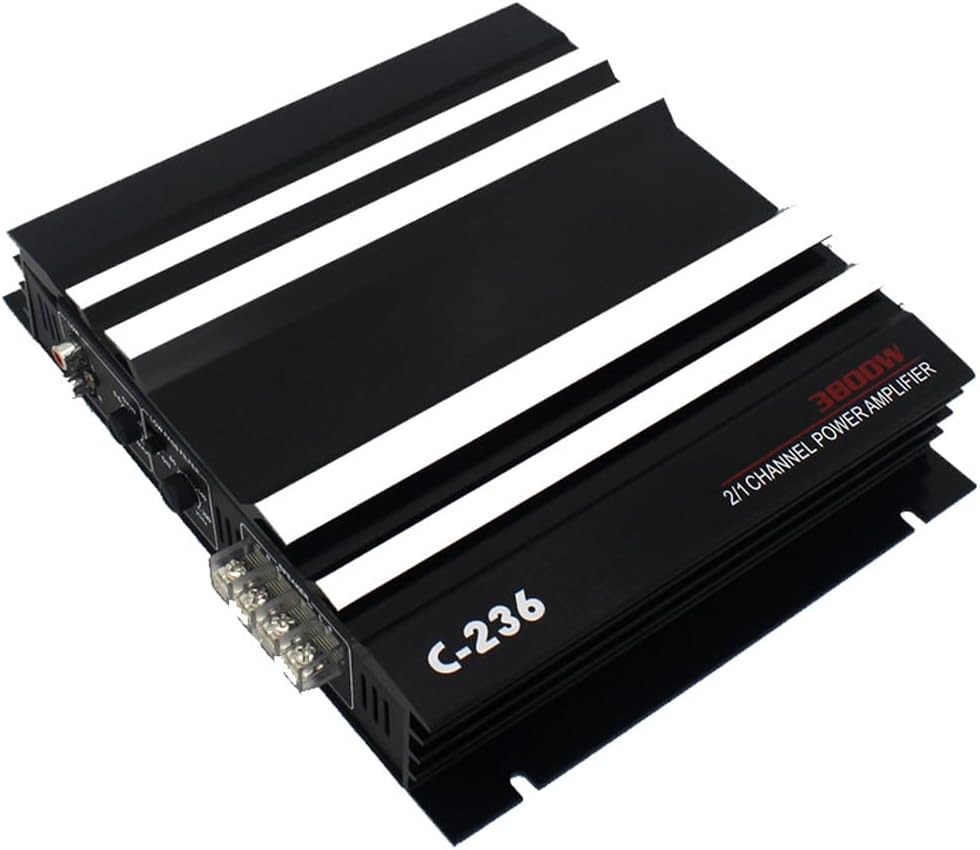 Shkalacar 2 Kanal Car Audio Mini Verstärker, 3800W Stereo Verstärker mit Niederfrequenzsteuerung, Ph