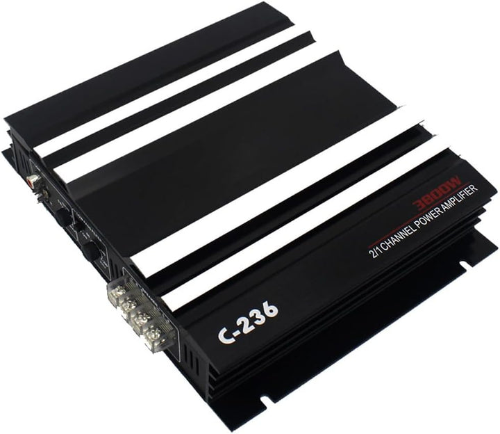 Shkalacar 2 Kanal Car Audio Mini Verstärker, 3800W Stereo Verstärker mit Niederfrequenzsteuerung, Ph