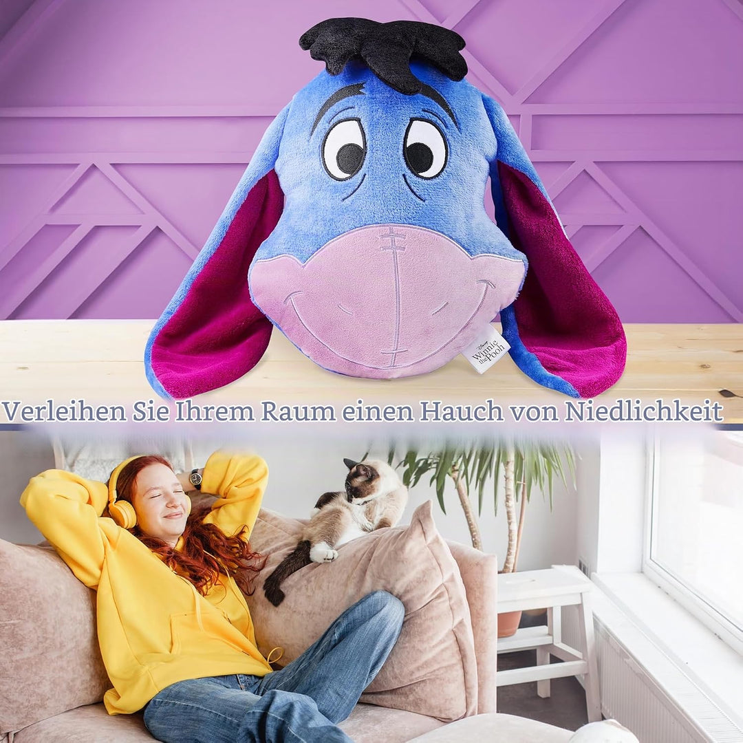 Disney Stitch Kuscheltier Plüsch Kissen, 3D Deko Kissen, Weiches Kuschelkissen für Sofa oder Bett, G