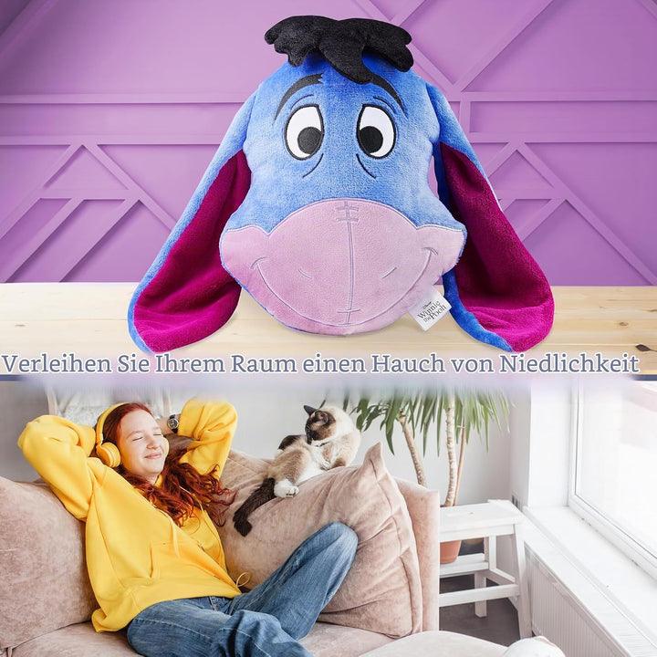 Disney Stitch Kuscheltier Plüsch Kissen, 3D Deko Kissen, Weiches Kuschelkissen für Sofa oder Bett, G