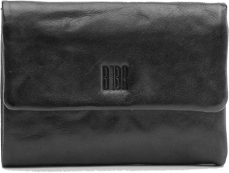 Biba Geldbörse für Damen aus echtem Leder, Geldbeutel Wallets Tombstone TOT1L, Schnappverschluss, Ec
