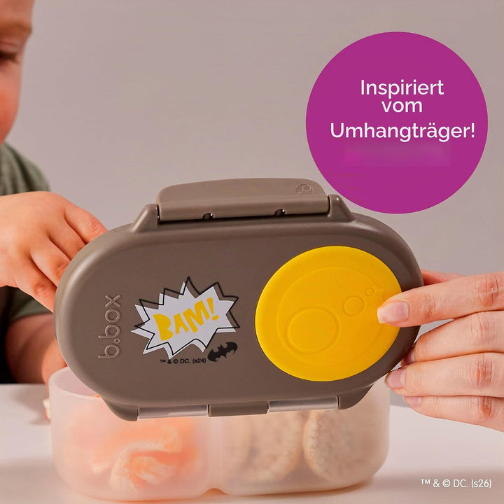 b.box Batman Snackbox | Mini Bento-Brotdose mit 2 auslaufsicheren Fächern | Ideal für Kleinkinder, K