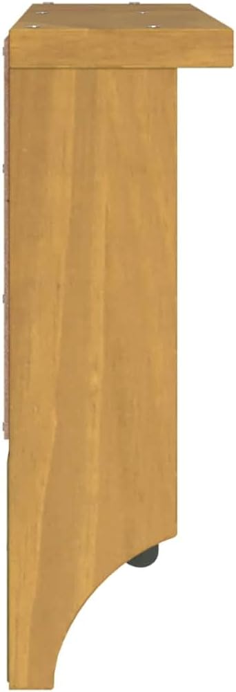 Hothingwell Wandgarderobe, massives Kiefernholz, 87 x 12 x 35 cm | Walnuss-Finish, Haken für Mäntel
