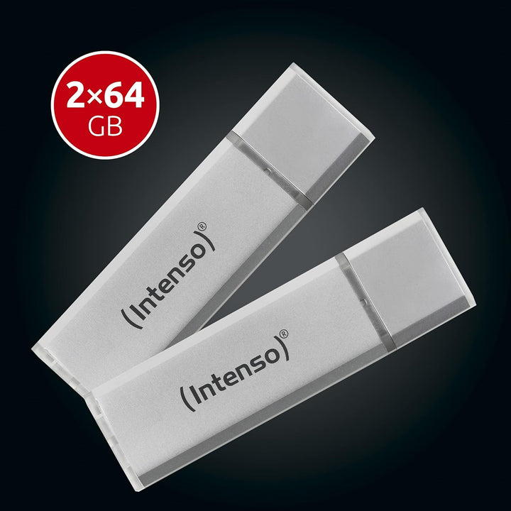 Intenso Ultra Line, 2x 64GB Speicherstick, USB 3.2 Gen 1x1, silber 2x 64 GB - USB 3.2, 2x 64 GB - US