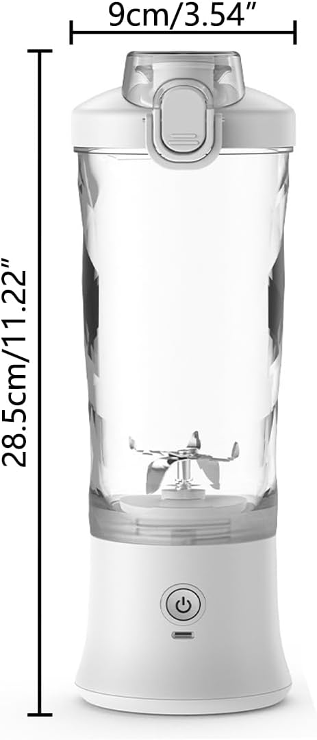 Meichoon Tragbarer Mixer, elektrischer USB-Entsafter, kabellos, 600 ml, persönliche Grösse, Trinktül