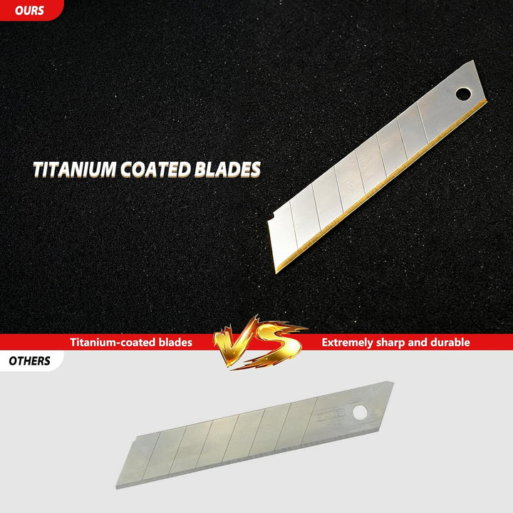 EHDIS 20 Cuttermesser Klingen 18mm mit Titan beschichte, Ersatzklingen für Kuttermesser, Cutter Knif