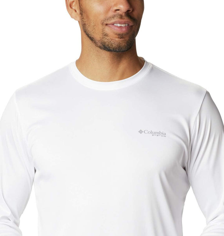 Columbia Herren Terminal Tackle PFG Vintage Fish Long Sleeve S Weiss/Marlin, S Weiss/Marlin