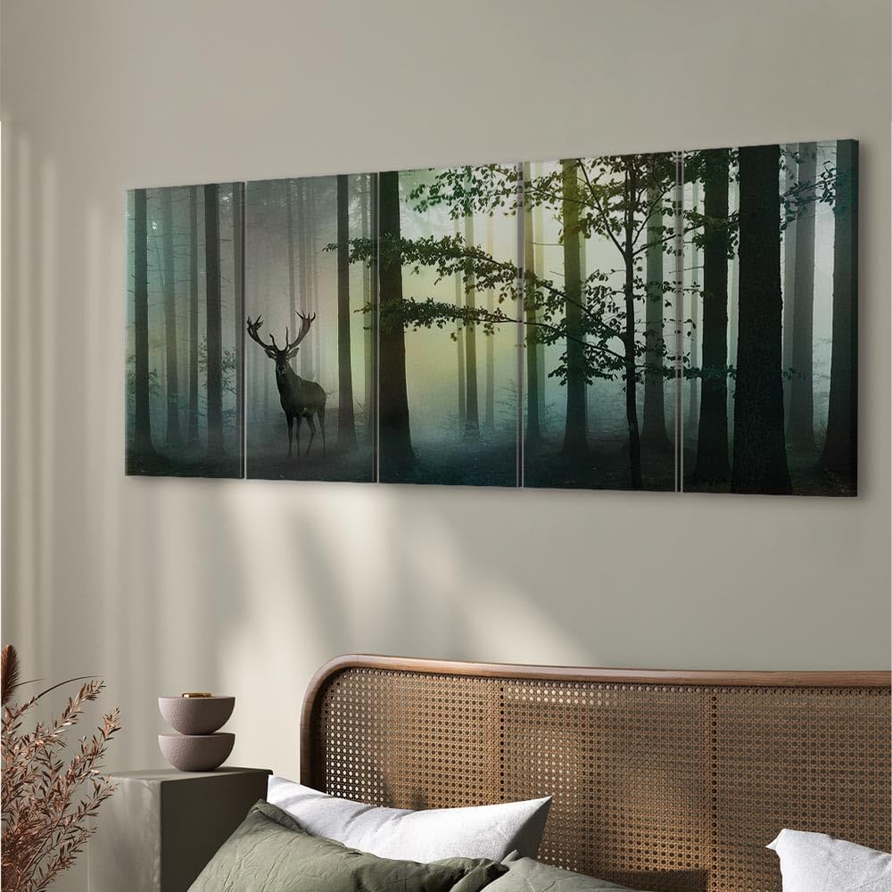 murando - Bilder Wald 150x60 cm Vlies Leinwandbild 5 tlg Kunstdruck modern Wandbilder XXL Wanddekora