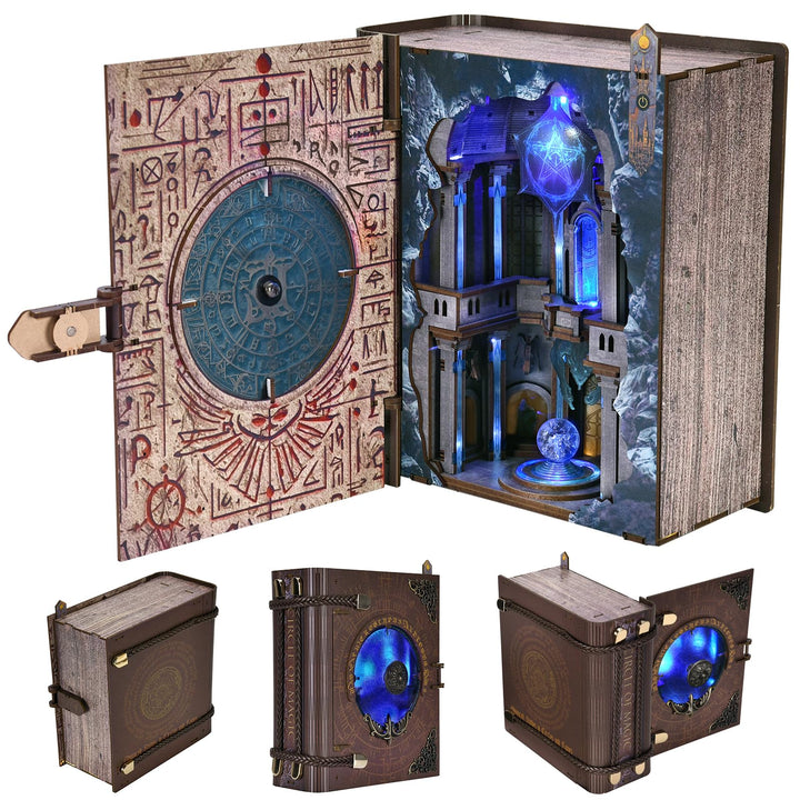 MiniCity DIY Book Nook Kit mit Einsteckbar Staubschutzplatte, Miniatur Puppenhäuser Haus Kit, Booksh