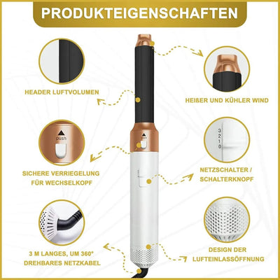 Tru Glow Airstyler, Haarstyler, Glato Airstyler, 5 in 1 Warmluftbürste