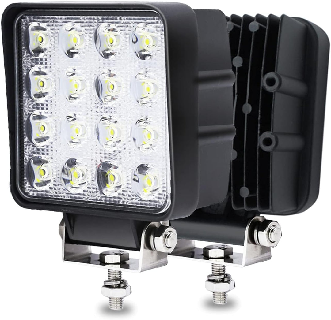 Tubiaz 2 X 48W LED Arbeitsscheinwerfer 12V, LED Scheinwerfer Zusatzscheinwerfer Flutlicht Wasserdich
