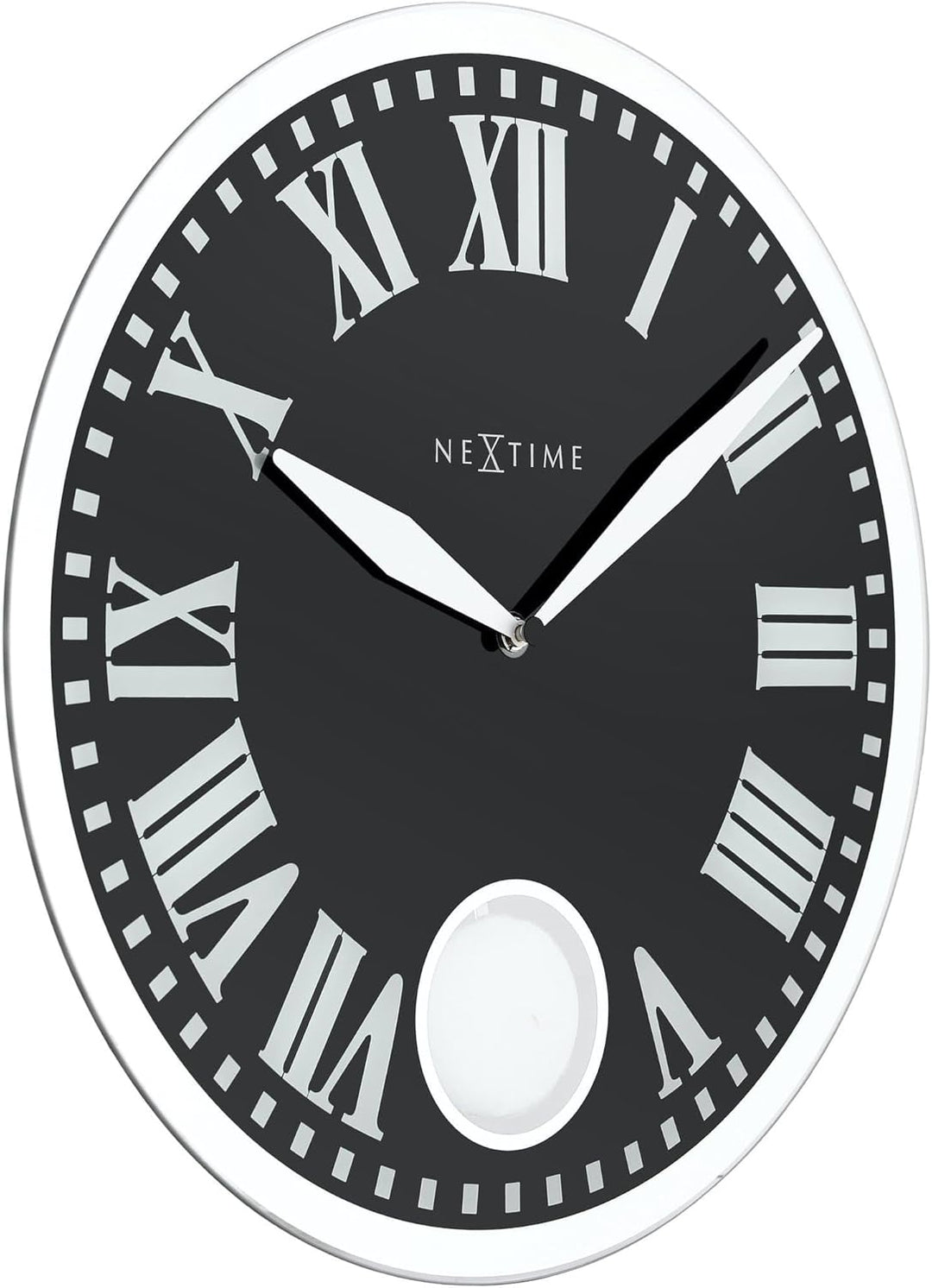 NeXtime Wanduhr - 43 x 4.2 cm - Glas - Weiss - 'Romana'