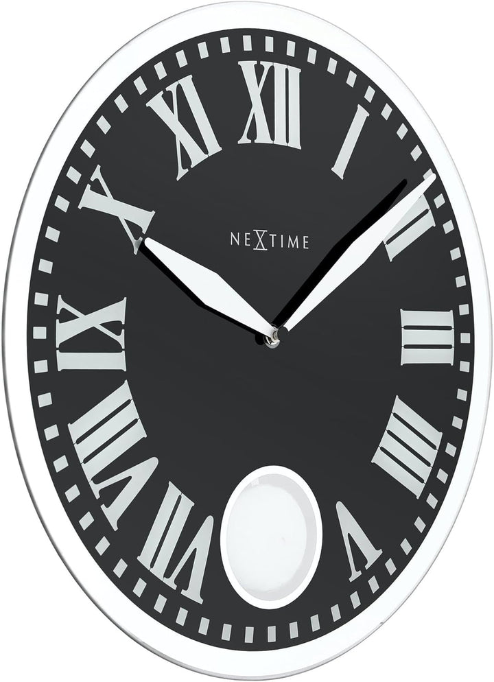 NeXtime Wanduhr - 43 x 4.2 cm - Glas - Weiss - 'Romana'