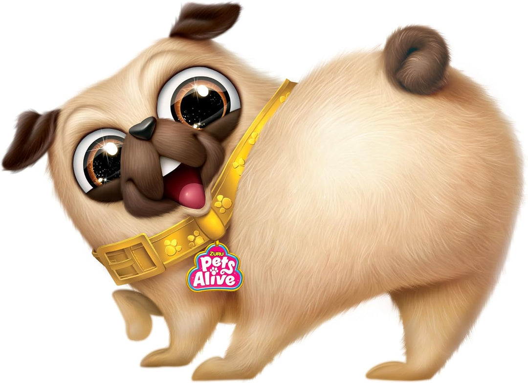 Pets Alive 9521 Poppy The Booty Shakin Pug, Plüsch-Mops, wackelt mit dem Kopf und Po und dreht Sich,