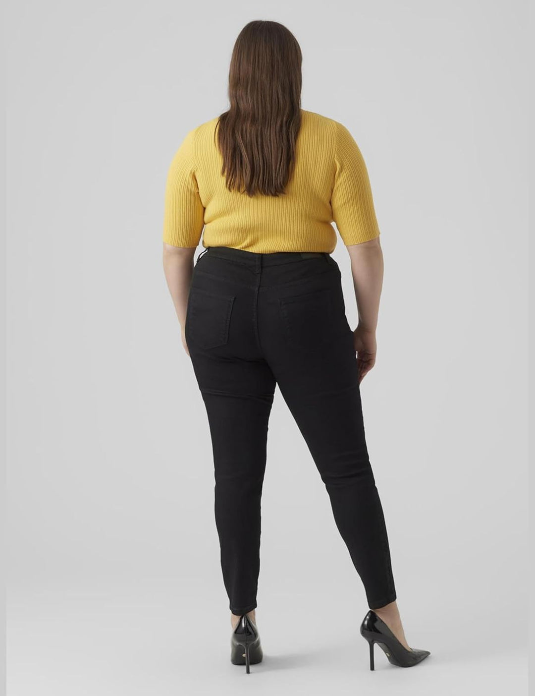 VERO MODA CURVE Damen Vmrudy Slim Blk Jegging Curve Noos Jeans, 52W / 32L
