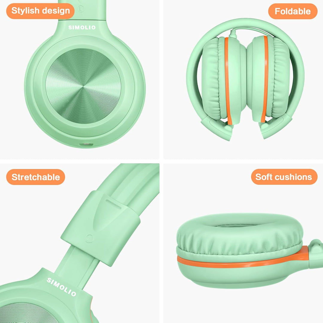 SIMOLIO Kopfhörer mit Kabel für Mädchen und Jungen, mit MIC und 85dB 94dB 104dB Lautstärkeregler, 3,