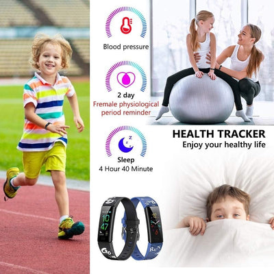 Dwfit Fitness Armband Kinder,Fitness Tracker mit Pulsmesser Fitness Uhr Kinder Aktivitätstracker Sch