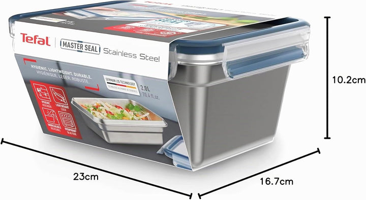 Tefal N1150610 MasterSeal Edelstahl Frischhaltebehälter, langlebig, leicht und hygienisch 304 Edelst