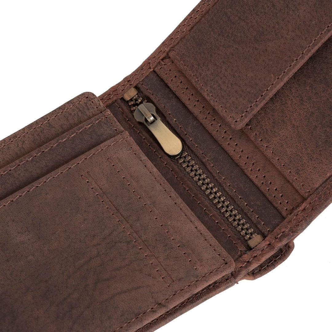 Marc Peter® Echt-Leder Geldbörse Hanover | Geldbeutel für Herren mit RFID-Schutz | Gross 10 Fächer P