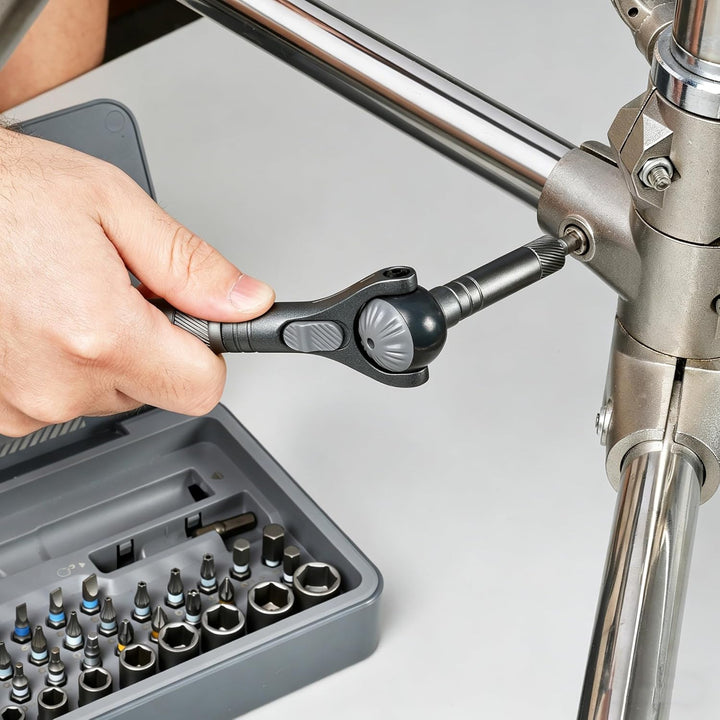 40-in-1 Ratschen Schraubendreher Set, Ratschenschraubendreher mit 28 S2 Stahl Bits & 9 CRV Steckschl
