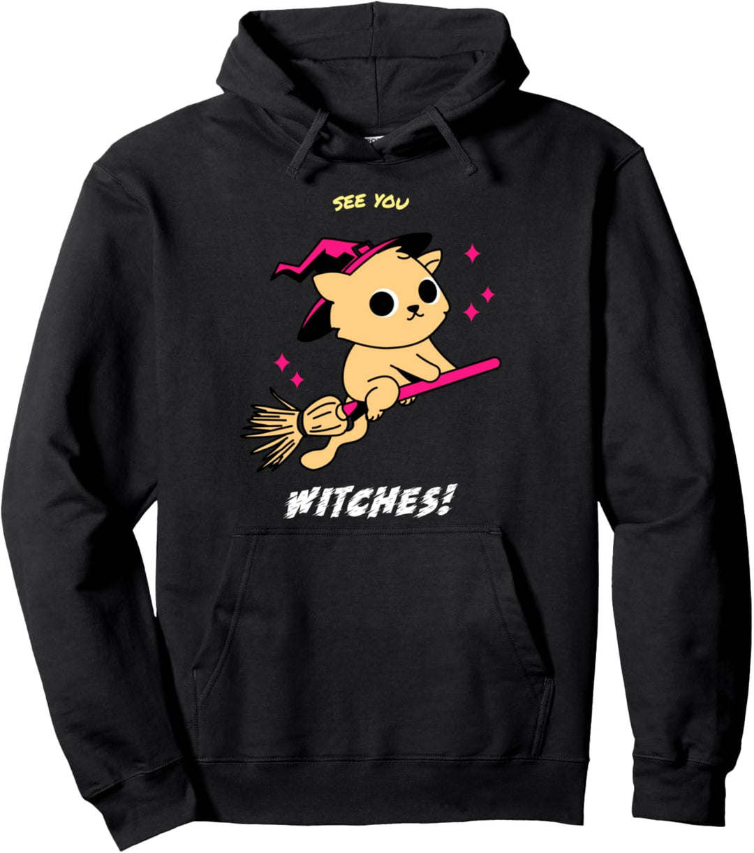 Wir sehen uns Hexenkatze Lustiges Kostüm Halloween Pullover Hoodie