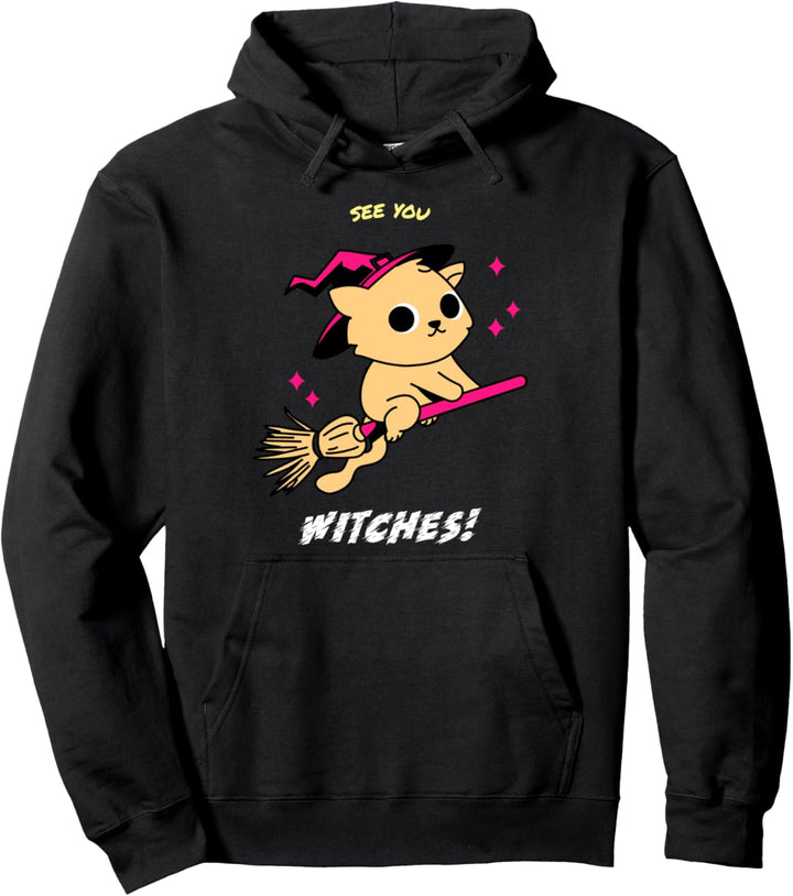 Wir sehen uns Hexenkatze Lustiges Kostüm Halloween Pullover Hoodie