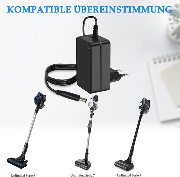 23.5V Ladegerä Kompatibel mit Bosch Akku Staubsauger Unlimited Serie 6/7/8, Pro Animal Serie8 Netzte