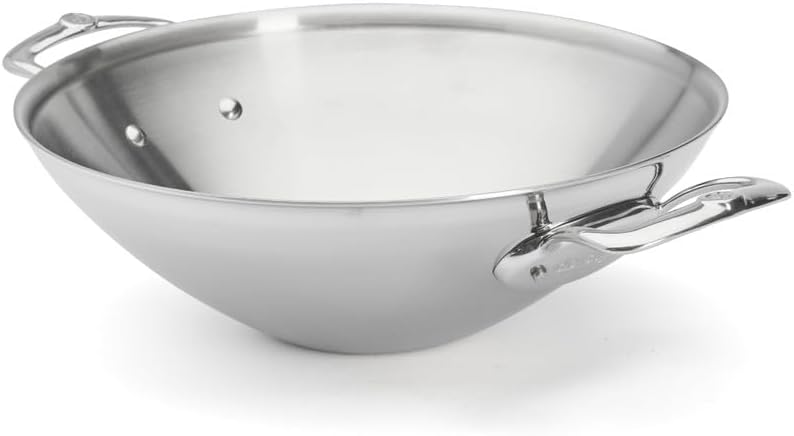 De Buyer Wok, Edelstahl, Silber, 32 cm