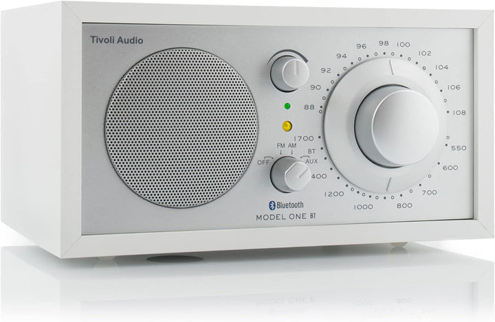 Tivoli Audio Model One BT Bluetooth UKW-/MW-Tisch Radio (Weiss/Silber) Weiss / Silber, Weiss / Silbe