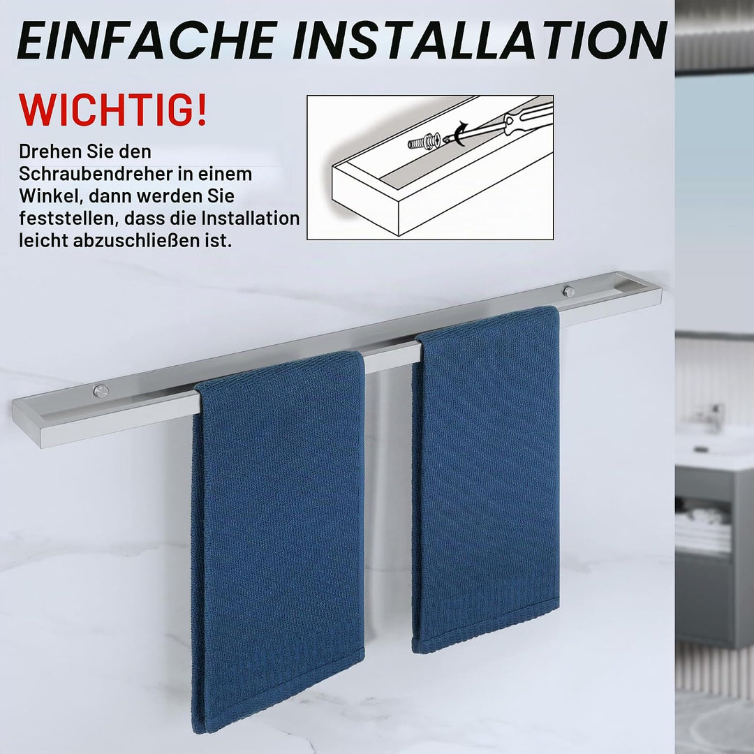 SAYAYO Handtuchhalter Handtuchstange mit Bohren Gebürstet Gästehandtuchhalter Wandmontage Edelstahl