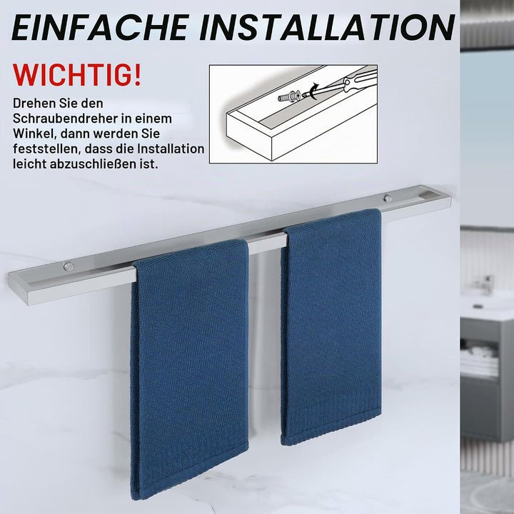 SAYAYO Handtuchhalter Handtuchstange mit Bohren Gebürstet Gästehandtuchhalter Wandmontage Edelstahl