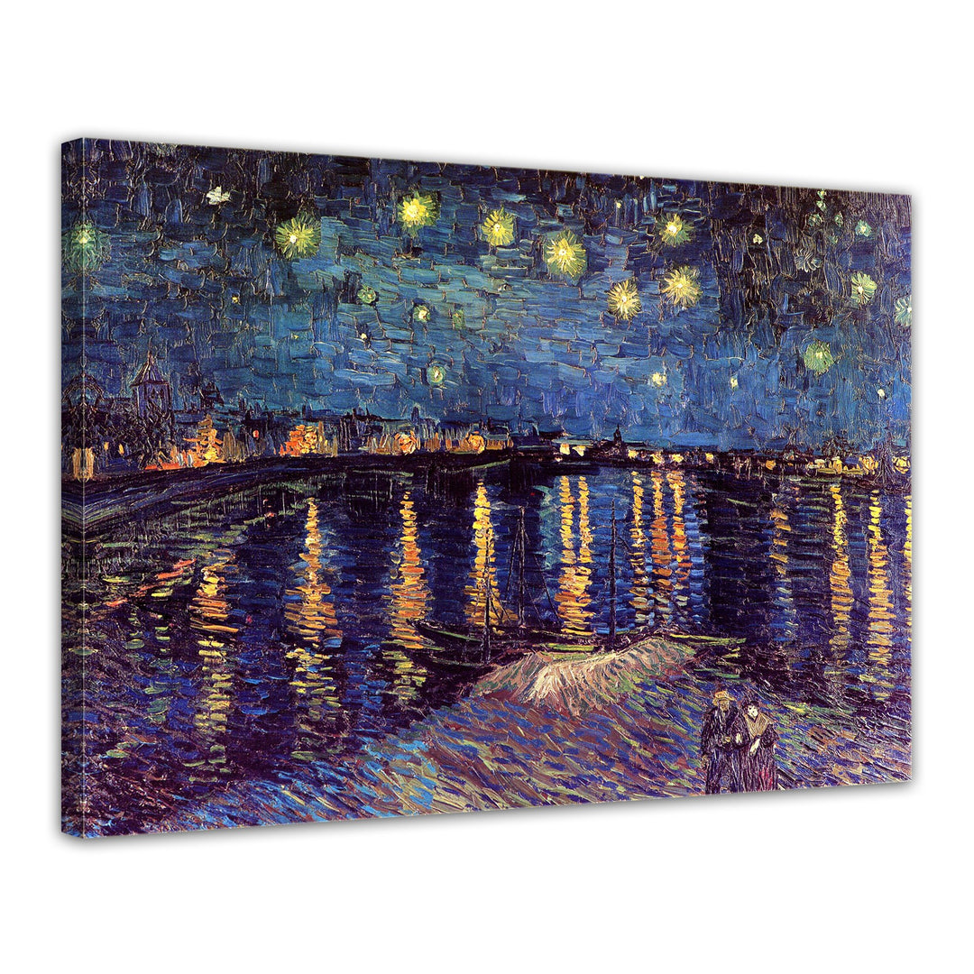 Bilderdepot24 Bild auf Leinwand | Vincent van Gogh Sternennacht über der Rhône in 70x50 cm als Wandb