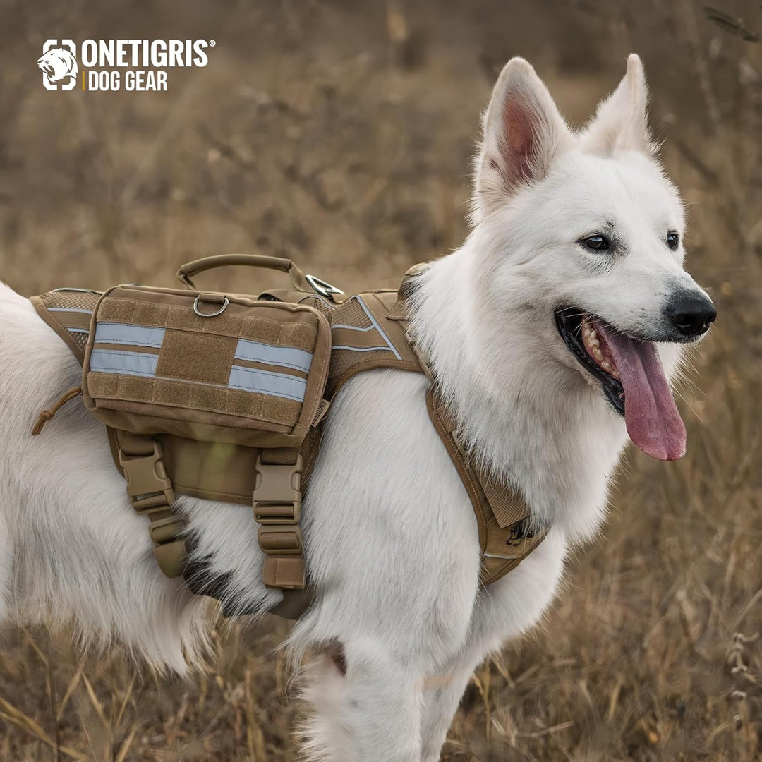 OneTigris Futterbeutel für Hunde (23,5x13x5cm) 2 Stück, MOLLE System für taktisches Hundegeschirr Tr