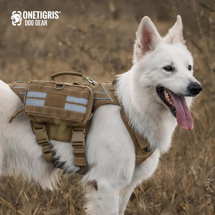OneTigris Futterbeutel für Hunde (23,5x13x5cm) 2 Stück, MOLLE System für taktisches Hundegeschirr Tr