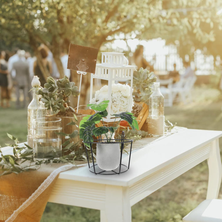 YARNOW 2 Stück Hängende Geländer Pflanzgefässe-Blumentopfhalter Balkon Hängend Metall-Blumenkasten M